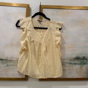 Lilla P Yellow Ruffle blouse M